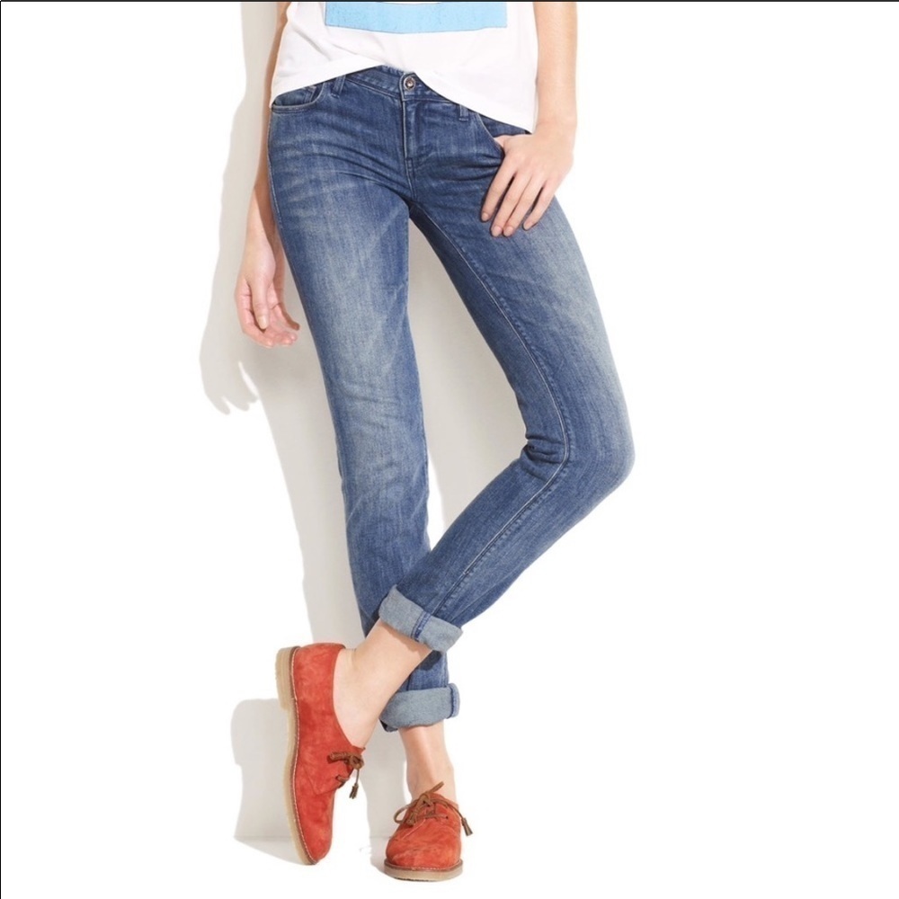 Madewell Rail Straight Distressed Whiskered Wash